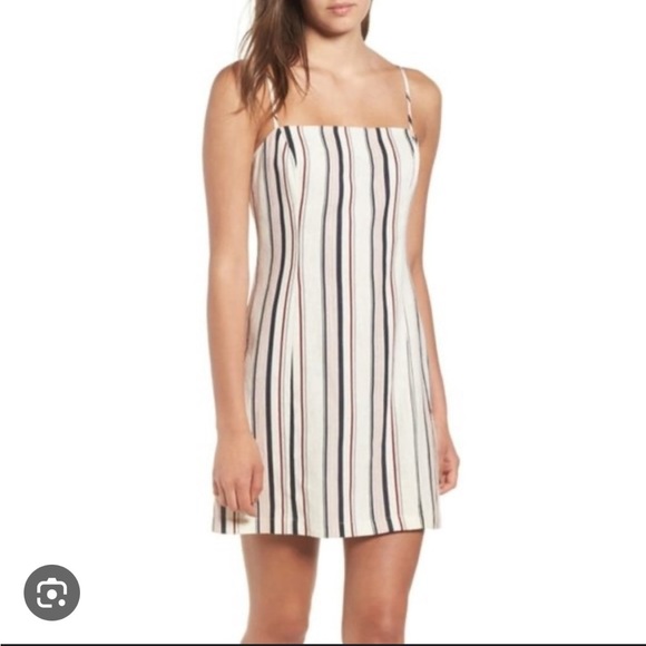 All In Favor red white‎ and blue Striped linen tank mini dress size XL NEW - Picture 1 of 9